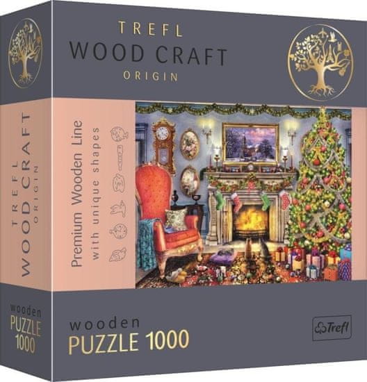 Trefl Wood Craft Origin Puzzle a kandallónál 1000 darab - fából készült