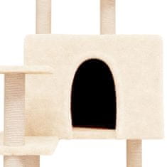 shumee krémszínű macskabútor szizál kaparófákkal 153 cm