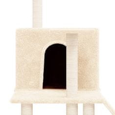 Greatstore krémszínű macskabútor szizál kaparófákkal 109 cm