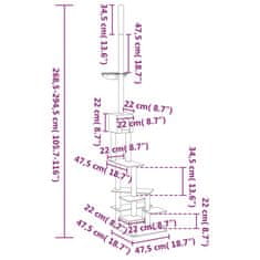 Greatstore világosszürke plafonig érő kaparófa 268,5-294,5 cm