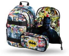 BAAGL 3 SET Skate Batman Comics: hátizsák, tok, táska, táska