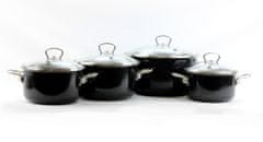 Belis Belis Prémium zománcozott főzőedény készlet fekete 4 db