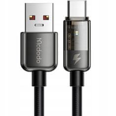 Mcdodo Prisma kábel, gyors, robusztus, USB-C, 100W, 1.8m, fekete, McDodo