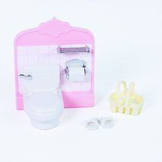 Rappa Mini bútorkészlet babáknak (WC, fürdő vagy étkező)