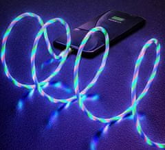 hurtnet 3in1 micro type-c USB LED mágneses kábel telefonok átviteléhez és töltéséhez 1m