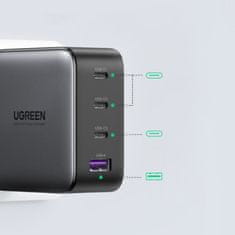Ugreen CD226 GaN hálózati töltő 3x USB-C / 1x USB PD QC 100W, fekete