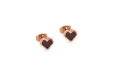 BeWooden női fülbevaló fából készült részletekkel Rose Earrings Heart univerzális