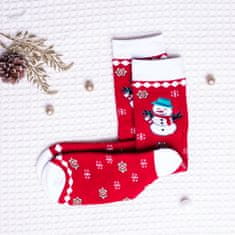 Star Socks Karácsonyi zokni Snowman piros méret 39-42
