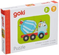 Goki fa puzzle pár jármű 6x2 darab