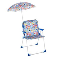OUTSUNNY összecsukható szék gyerekeknek, esernyő rögzítve, 44,5x43x64,5cm, többszínű