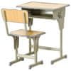 Íróasztal székkel, PP/MDF/Acél, 6-12 év, Állítható magasságú, 40 x 36 x 70-78 cm, Világosbarna