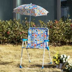 OUTSUNNY összecsukható szék gyerekeknek, esernyő rögzítve, 44,5x43x64,5cm, többszínű