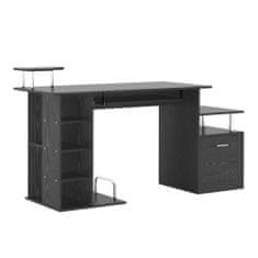 HOMCOM íróasztal, MDF, nyomtatótartó, 152 x 60 x 88 cm, fekete