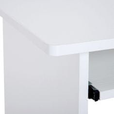 HOMCOM ergonomikus íróasztal, modern kivitelben, 80 x 45 x 75 cm, PAL / fém, fehér