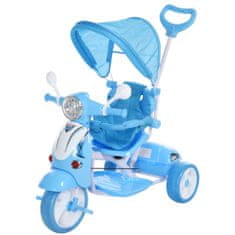 HOMCOM gyermek tricikli fogantyúval, Összecsukható napernyő, Max 25 kg, Kék