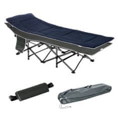 OUTSUNNY Összecsukható ágykészlet kempingezéshez, matraccal, párnával és huzattal Outsunny, Acél/Vászon, Kapacitás 150 kg, 188x64,5x53 cm, kék