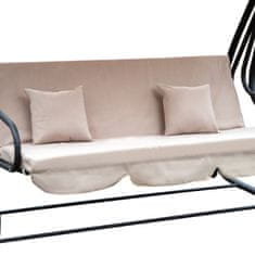 OUTSUNNY Kerti hinta, 3 ülés, ágy funkció, acél/poliészter, 210 x 120 x 164 cm, bézs