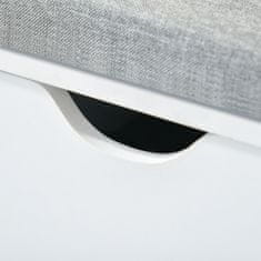 HOMCOM Cipőpad PAL, 1 fiók, 7 rekeszes, 101x29x47,5 cm, fehér/szürke