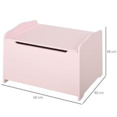 HOMCOM Játékláda, MDF, Pneumatikus dugattyú, 60 x 40 x 48 cm, rózsaszín