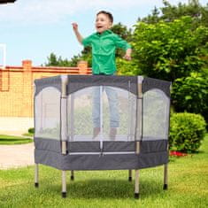 HOMCOM gyermek trambulin, külső, védőháló, max. 80 kg, szürke