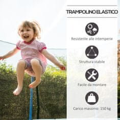 HOMCOM Trambulin felnőtteknek és gyerekeknek steppelt éllel és hálóval, Φ370cm