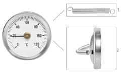 ISO 8122 Rögzíthető bimetál hőmérő d63mm rugóval, 0-120°C