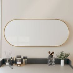 Greatstore aranyszínű ovális falra szerelhető tükör 25x60 cm