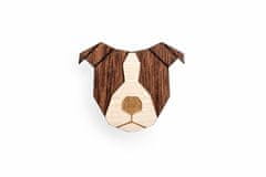 BeWooden fa bross kutya alakú Staffordshire Bull Terrier Brooch univerzális