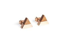BeWooden Fülbevaló fából készült részletekkel Rea Earrings Triangle egyetemes bézs