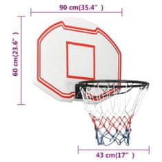 Greatstore fehér polietilén kosárlabdapalánk 90 x 60 x 2 cm