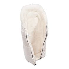 Cuculo Izlandi gyapjú vízálló pehelypaplan kabát, elöl zárható, juhgyapjú, világos bézs