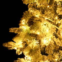 Vidaxl PVC és PE megvilágított karácsonyfa hóval/fenyőtobozzal 225 cm 3094562