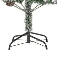 Vidaxl PVC és PE megvilágított karácsonyfa hóval/fenyőtobozzal 225 cm 3094562