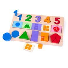Bigjigs Toys Didaktikus tábla Számok, színek, formák