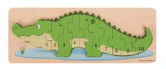 Bigjigs Toys Beilleszthető puzzle krokodil számokkal