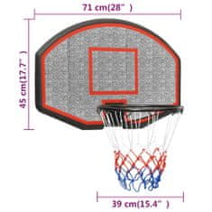 Greatstore fekete polietilén kosárlabdapalánk 71 x 45 x 2 cm
