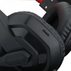 Redragon Ares gamer fejhallgató mikrofonnal, fekete/piros