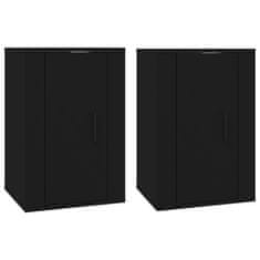 Greatstore 2 db fekete falra szerelhető TV-szekrény 40 x 34,5 x 60 cm