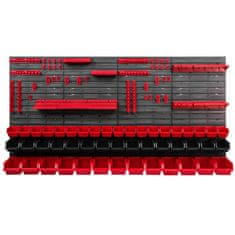 botle Műhely panel szerszámokhoz 156 x 78 cm és 47 db Dobozok Piros és Fekete készlet