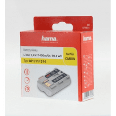 Hama fényképezőgép akkumulátor Canon BP-511/BP-514, Li-Ion 7,4 V/1400 mAh