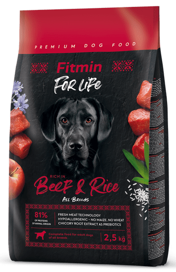 Fitmin dog For Life Beef & Rice, 2,5 kg