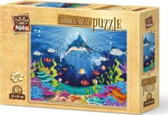 Art puzzle Fából készült puzzle Víz alatti rohanás 100 darab