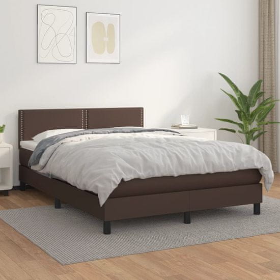shumee barna műbőr rugós ágy matraccal 140 x 200 cm