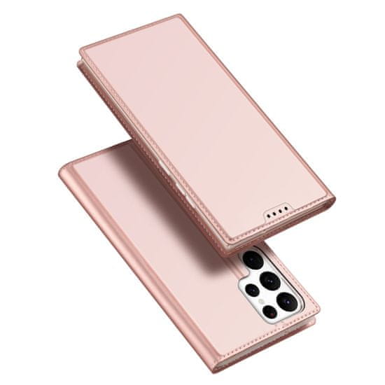 Dux Ducis Skin Pro bőr könyvtok Samsung Galaxy S23 Ultra, rózsaszín