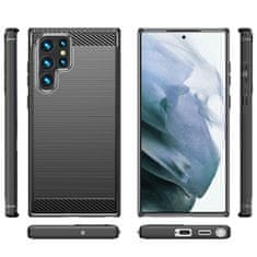 MG Carbon szilikon tok Samsung Galaxy S23 Ultra, fekete