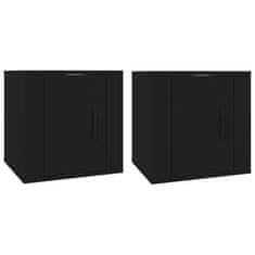 Greatstore 2 db fekete falra szerelhető TV-szekrény 40 x 34,5 x 40 cm