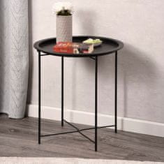 Kesper Kesper összecsukható asztal tálcával, fekete, átmérő 47 cm, magasság 50 cm