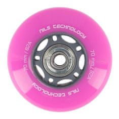 Nils Extreme PU 70x24 82A (4db) Pink + ABEC-7 (8db) Set