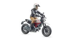 BRUDER 63051 BWORLD motorkerékpár Scrambler Ducati Cafe Racer versenyzővel