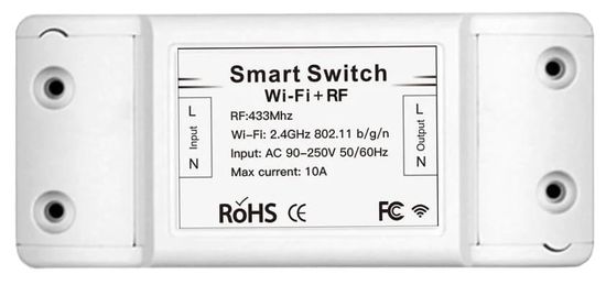 Moes Wi-Fi/RF 433 intelligens relé távirányítóval vezérelve, Tuya Smart Life